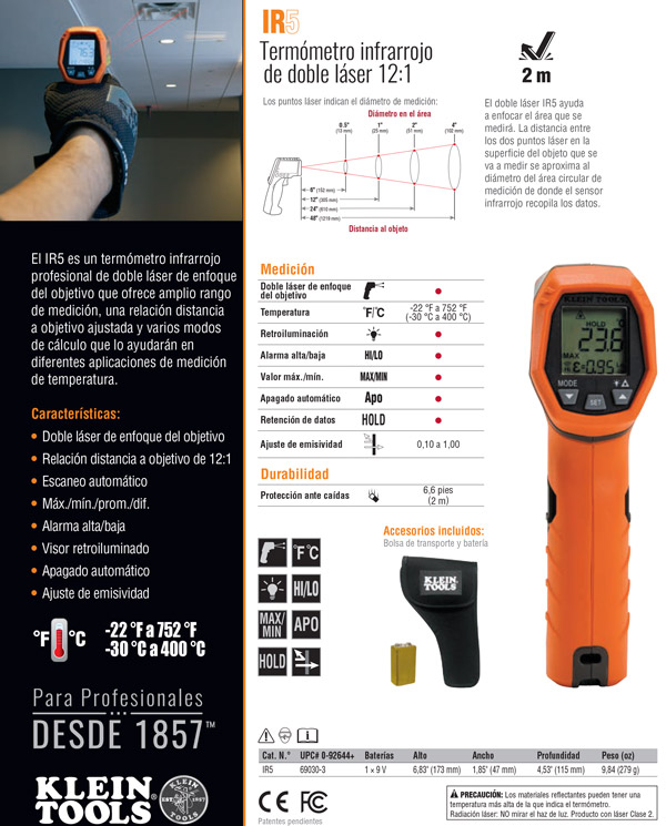 Termometro Infrarojo Klein Tools